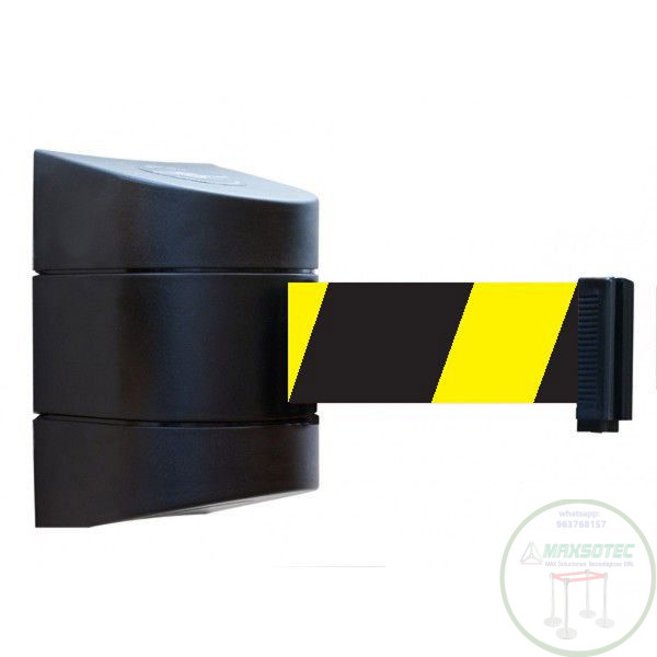 Cassette de Pared Pvc Negro Con Cinta Retractil x 5 metros